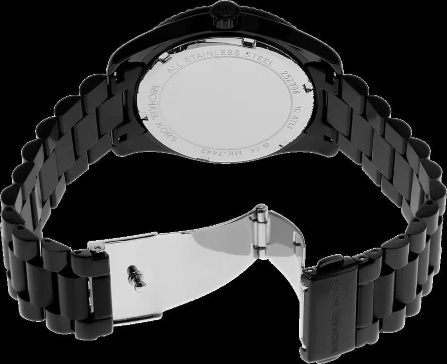 Montre Femme Michael Kors MK7442 en Acier Inoxydable Noir à Cadran Pavé de Cristaux vue 4