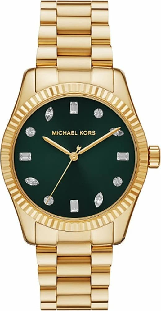 Attache bracelet Michael Kors MK7449 en acier inoxydable doré, fermoir déployant pressoir, maillons lisses pour un confort ajustable