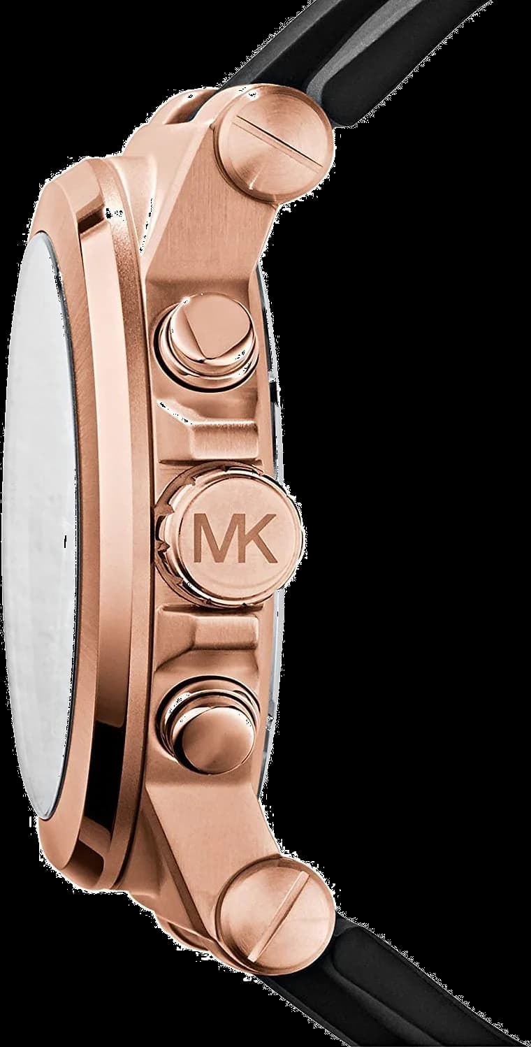 Montre Homme Michael Kors MK8184 Dylan - Boîtier Silicone Or Rose 47mm, Cadran Noir, Bracelet Caoutchouc vue 3
