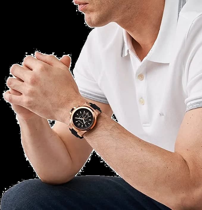 Montre Homme Michael Kors MK8184 Dylan - Boîtier Silicone Or Rose 47mm, Cadran Noir, Bracelet Caoutchouc vue 4