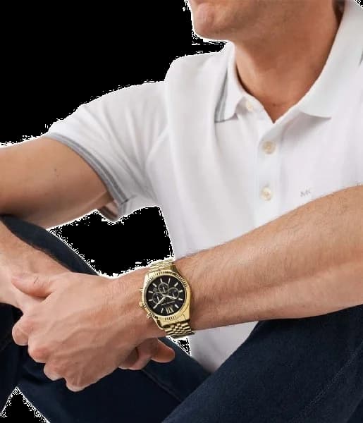 Montre Homme Michael Kors MK8286 - Chronographe Acier Doré, Cadran Noir vue 4