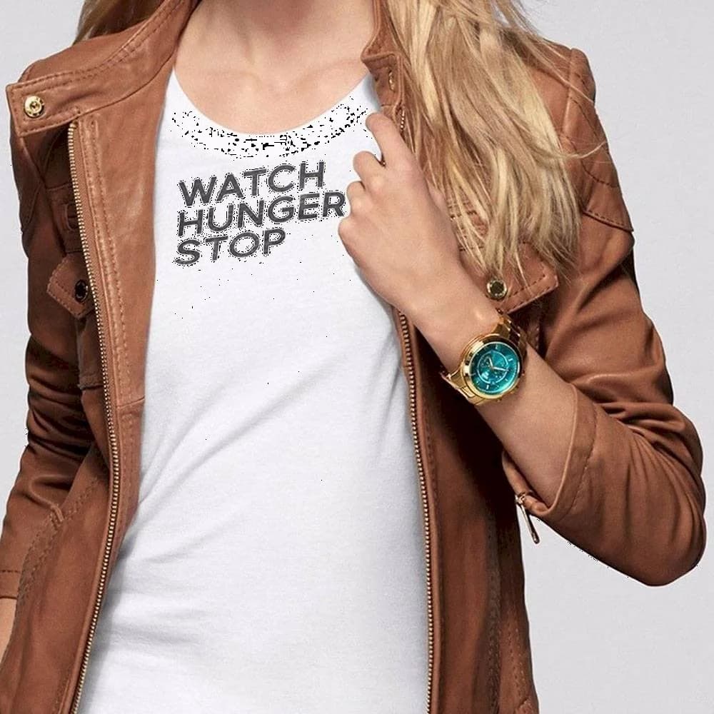 Attache bracelet Michael Kors MK8315 à maillons milanais en acier doré, fermoir déployante double sécurité