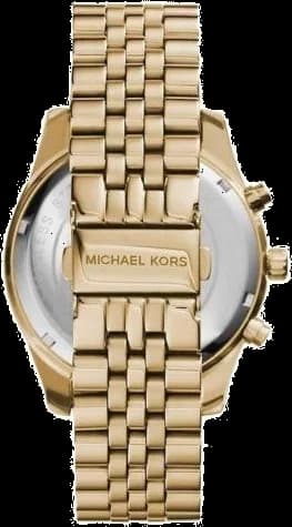 Attache bracelet Michael Kors MK8446 composé de maillons acier doré, fermoir déployant double sécurité, finition polie