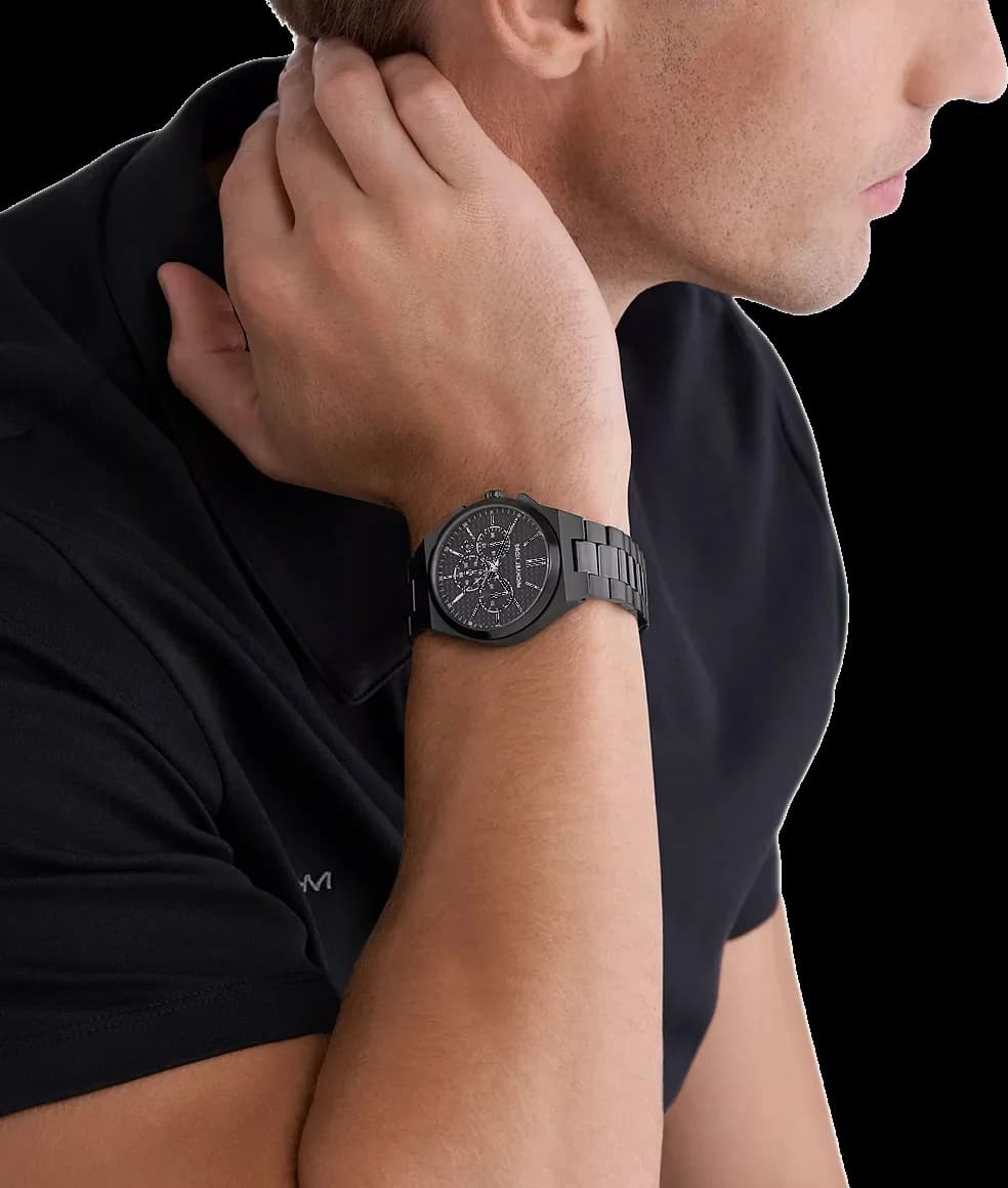 Lunette boîtier Michael Kors MK9146 acier inoxydable 42mm brossé et poli protégé par verre minéral résistant aux rayures