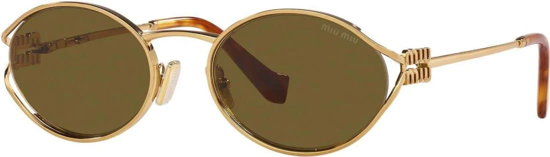Lunettes de soleil Miu Miu MU 52YS en métal brillant pour femme vue 3