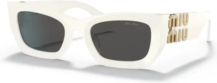 Lunettes de soleil Miu Miu Glimpse MU 09W rectangulaires en acétate gris pour femme vue 2
