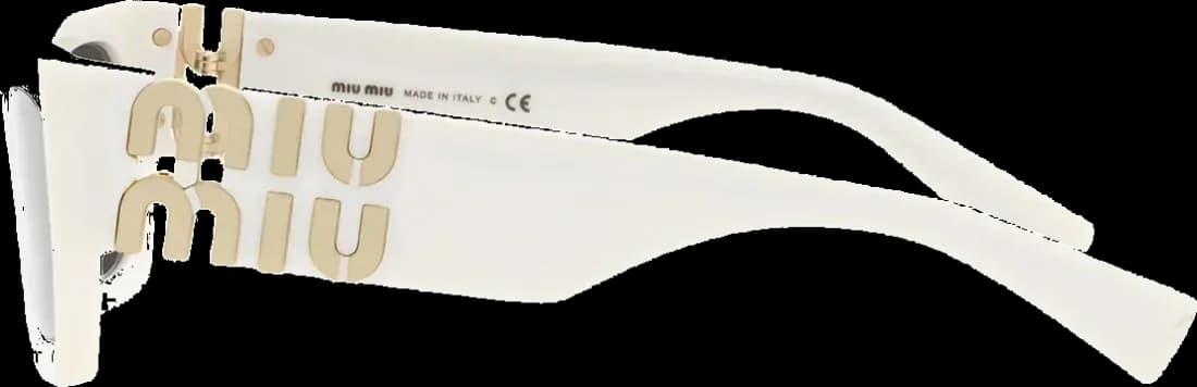 Lunettes de soleil Miu Miu Glimpse MU 09W rectangulaires en acétate gris pour femme vue 3
