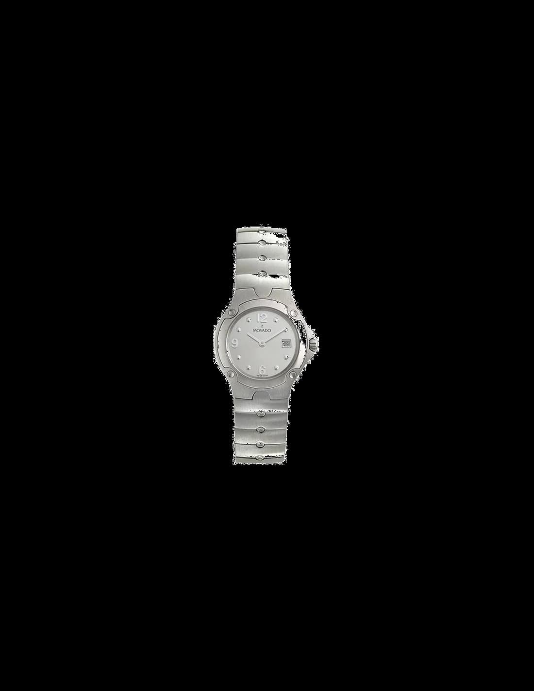 Garde-temps Movado 0604599 pour femme, cadran argent bracelet acier