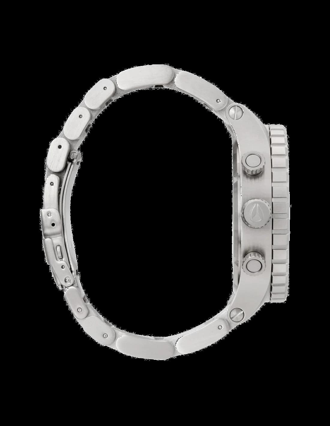 Montre Homme Nixon The 51-30 Chrono A083-100, boîtier et bracelet acier argent vue 2