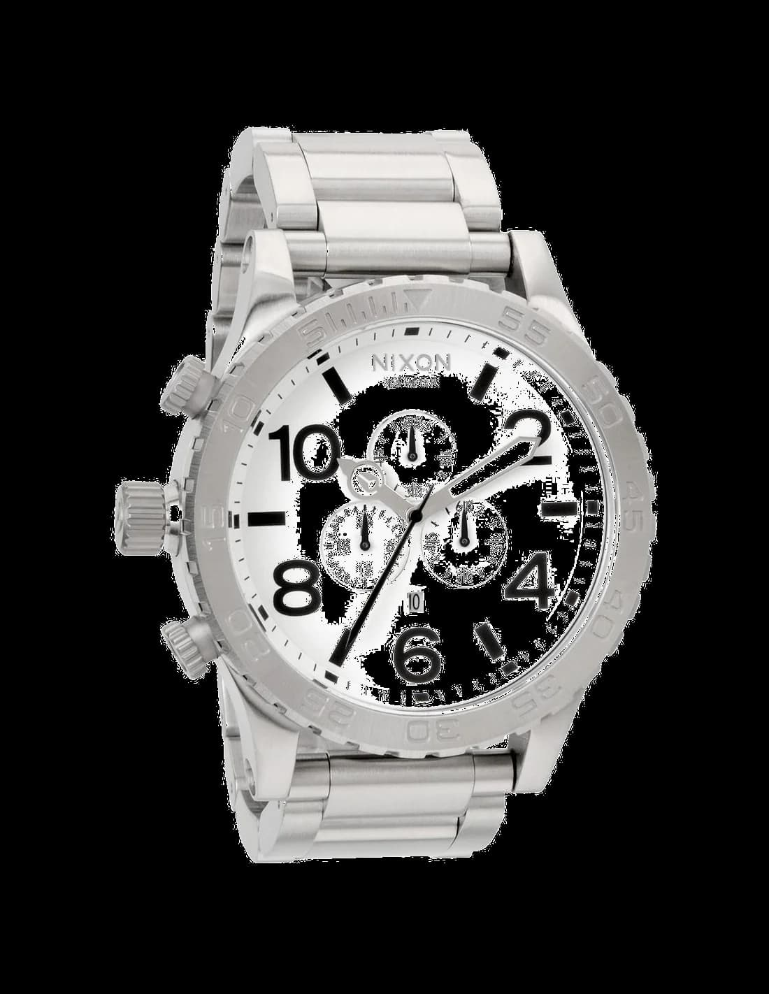 Montre Homme Nixon The 51-30 Chrono A083-100, boîtier et bracelet acier argent