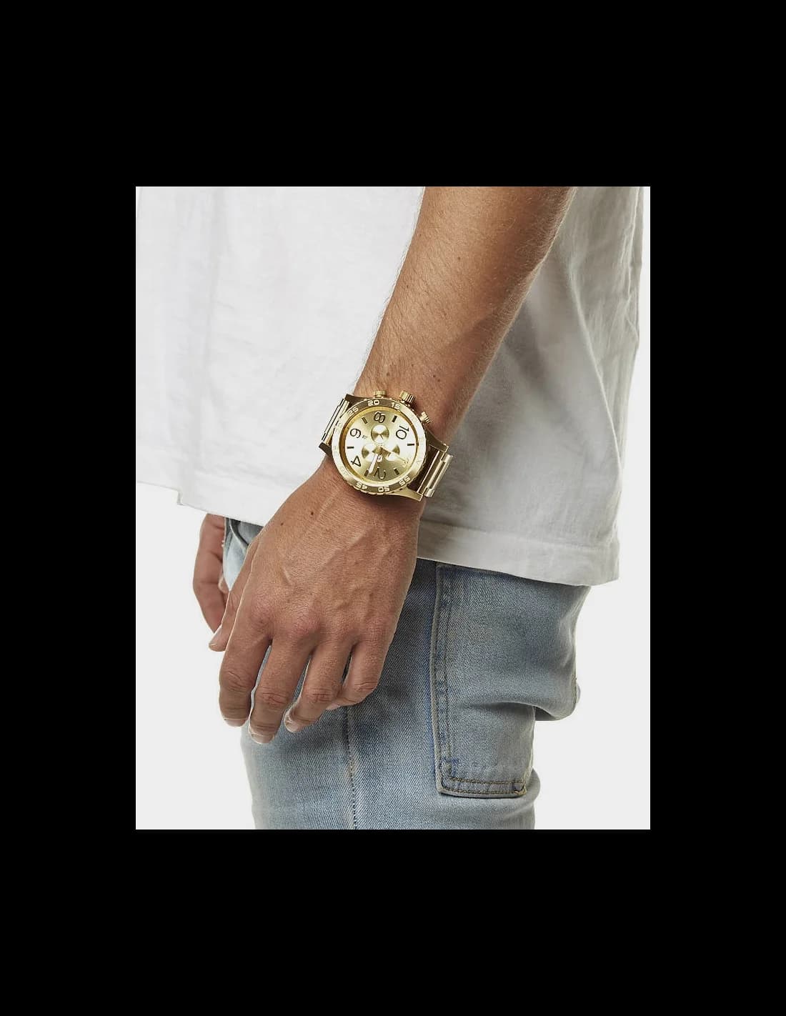 Montre Homme Nixon The 51-30 Chrono A083-502 en Acier Doré vue 4