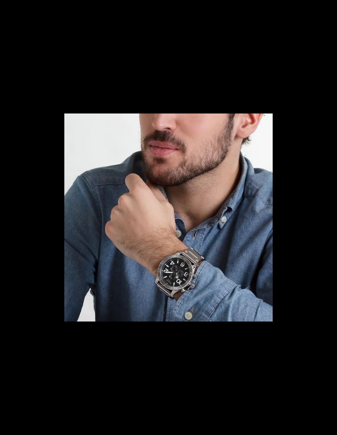 Montre Homme Nixon 51-30 Chrono Acier Inoxydable Cadran Noir Réf. A083-000 vue 4