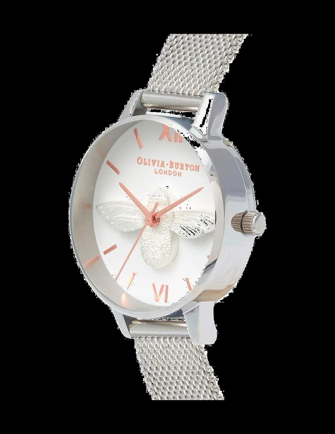 Montre Femme Olivia Burton OB16AM146 Abeille 3D - Cadran Blanc & Bracelet Maille Milanaise Argent vue 2