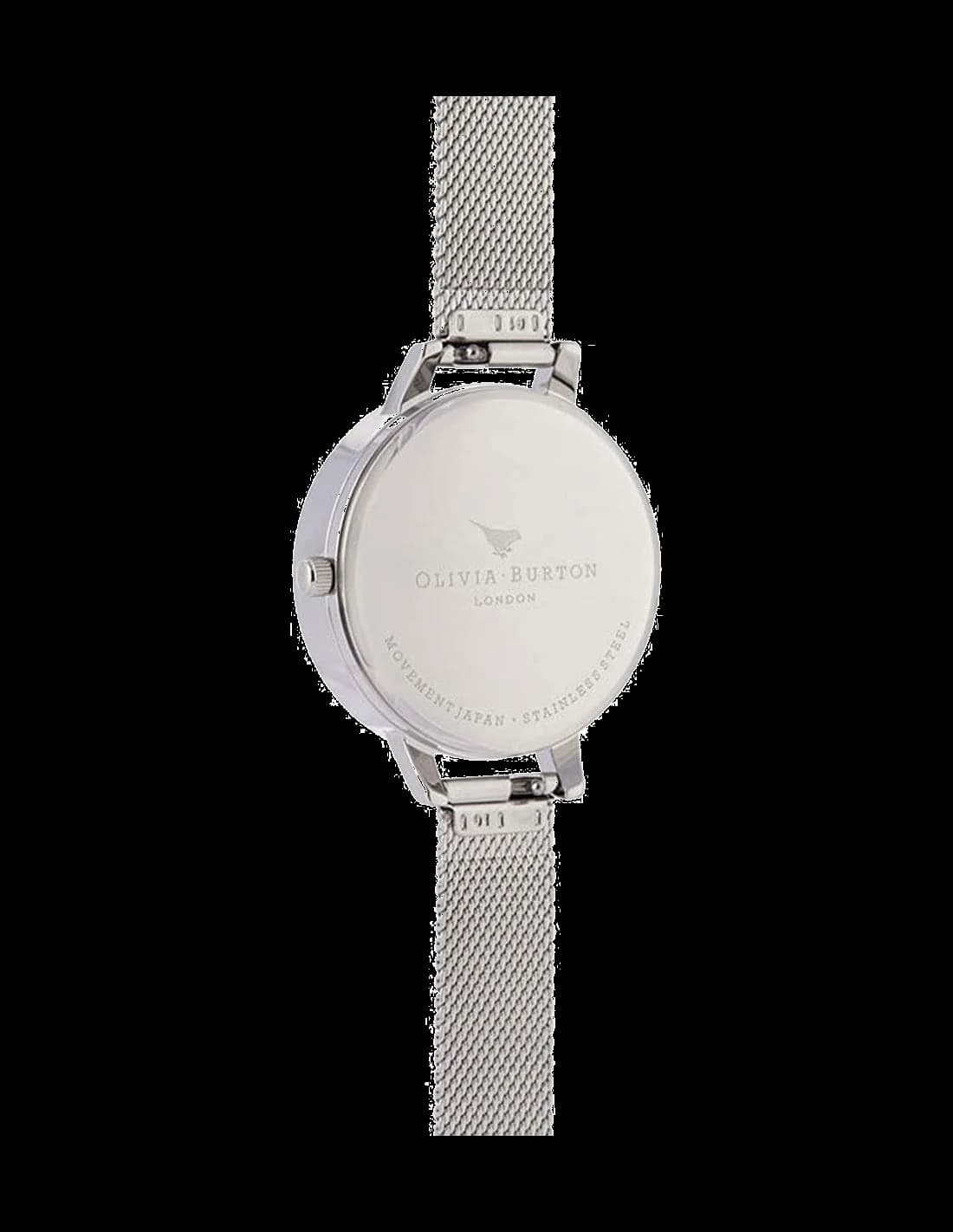Montre Femme Olivia Burton OB16BF18 Cadran Bleu Abeille 3D Maille Milanaise Dorée vue 3