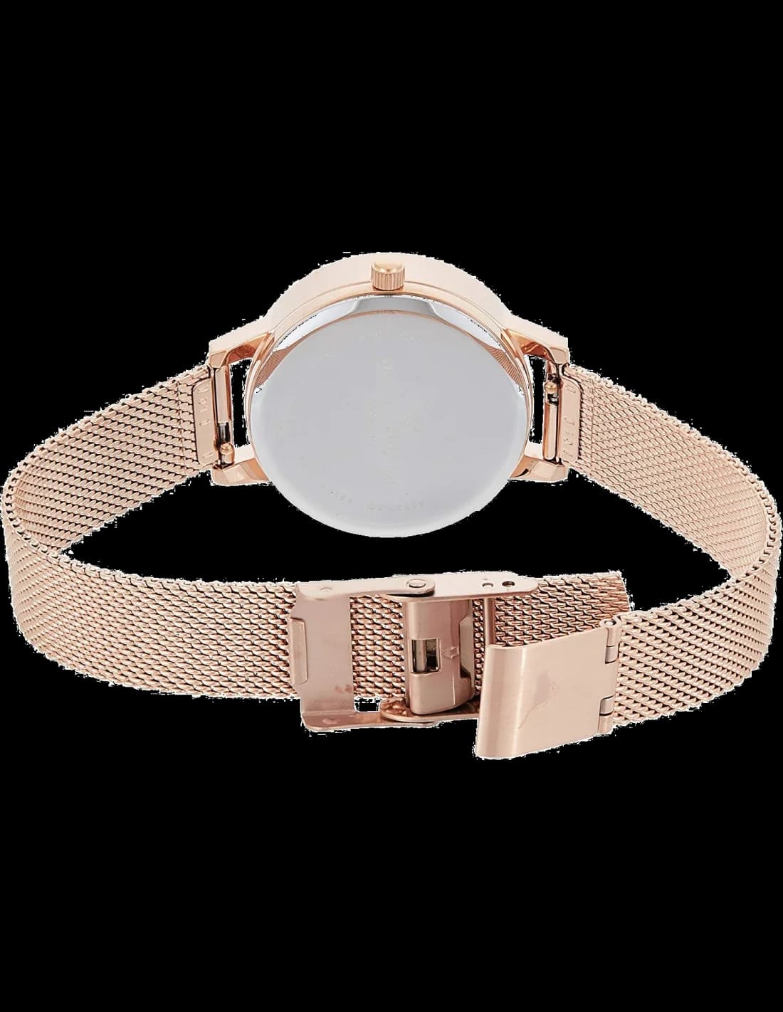 Montre Olivia Burton OB16EX116 Abeille 3D pour Femme, Cadran Blanc sur Maille Milanaise Or Rose vue 3