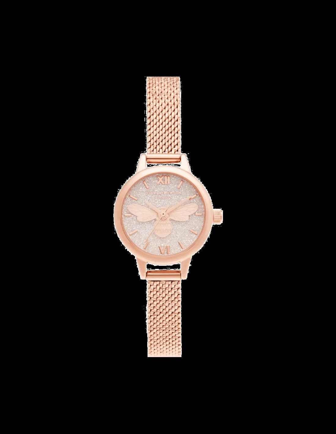 Montre Femme Olivia Burton OB16FB15 Cadran Deep Sea Pailleté Bracelet Acier Or Rose