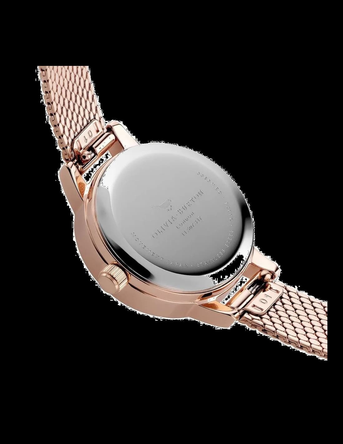 Montre Femme Olivia Burton OB16FB15 Cadran Deep Sea Pailleté Bracelet Acier Or Rose vue 2