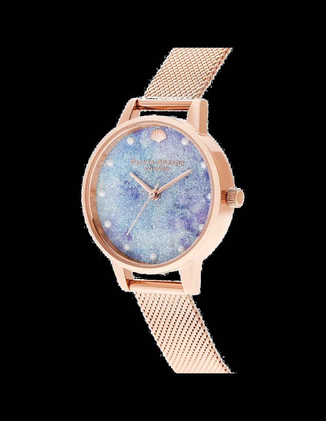 Montre Femme Olivia Burton OB16US44 Cadran Pailleté Deep Sea, Bracelet Acier Or Rose vue 2
