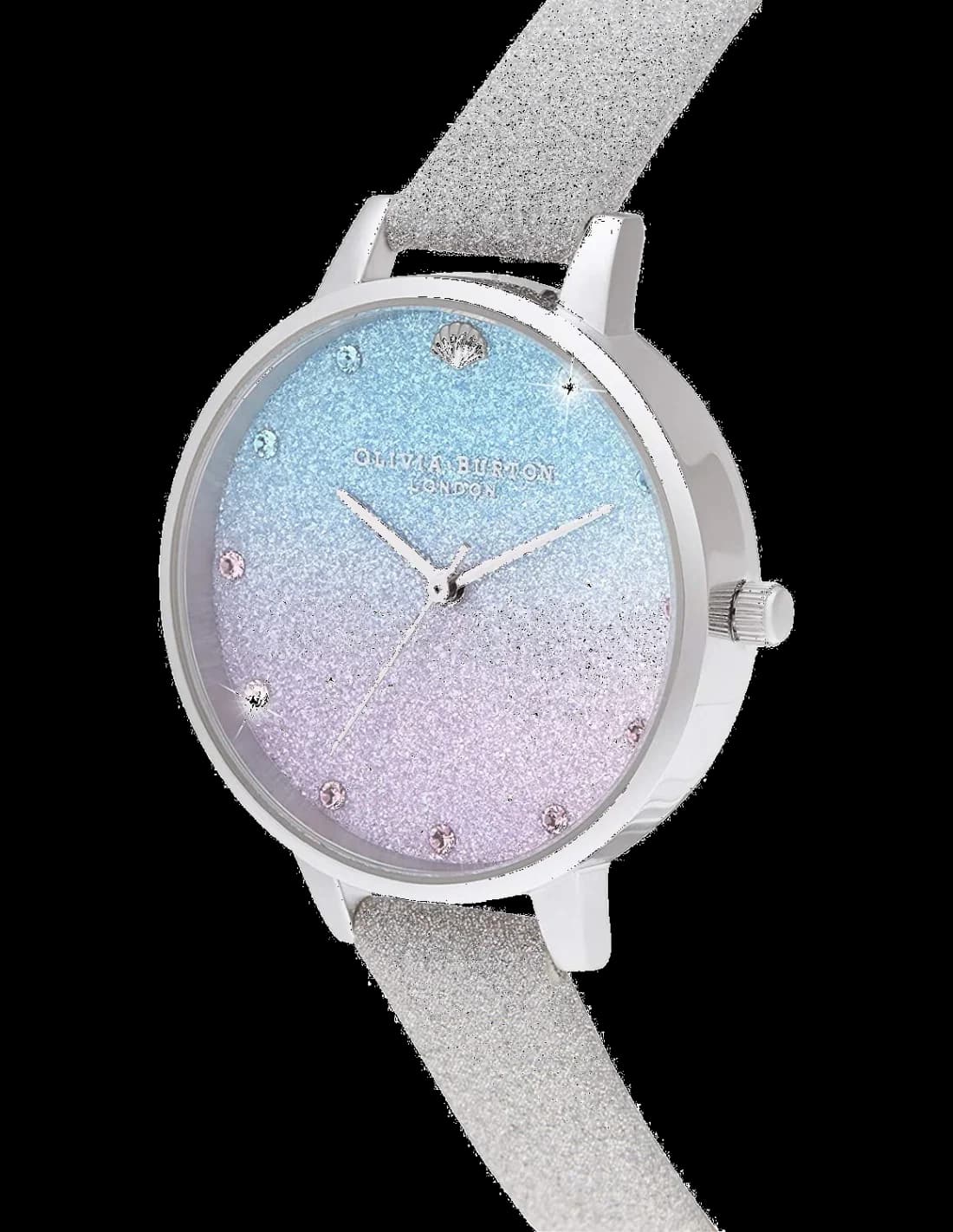 Montre Femme Olivia Burton OB16US49 - Cadran Pailleté, Bracelet Cuir Gris vue 2