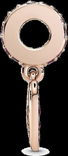 Charm Pandora coeur pavé de cristaux en métal plaqué or rose pour femme vue 2