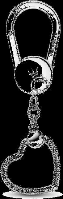 Porte-clés Pandora Moments en argent 925, forme cœur, pour femme - Réf. 109521