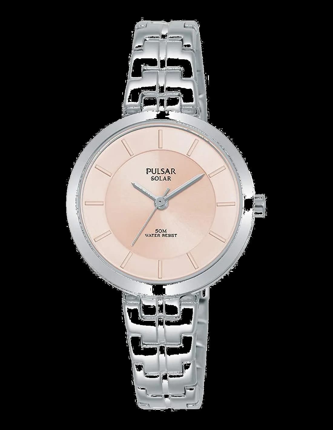 Montre Femme Pulsar PY5059X1 Solaire - Cadran Rose Nude, Boîtier Argent