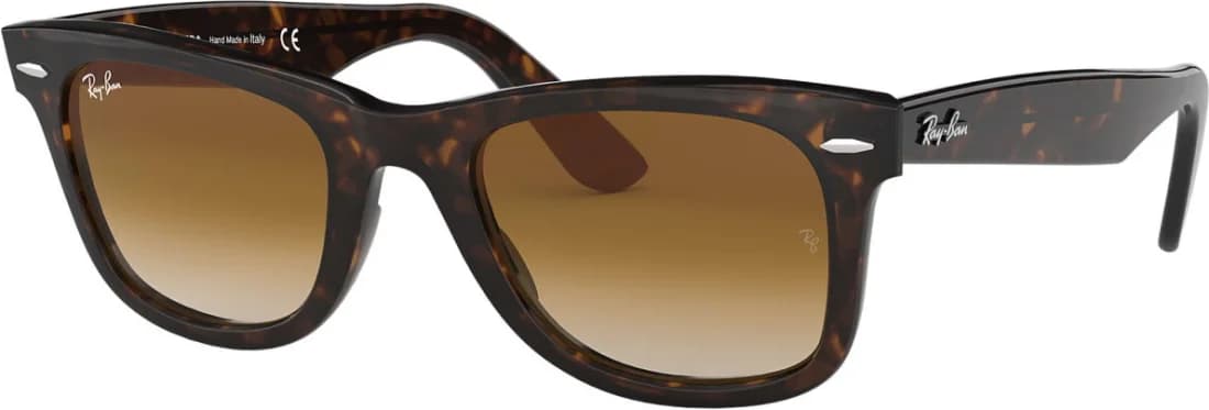 Lunettes de soleil Ray-Ban Wayfarer RB2140 902/51 - Monture écaille unisexe - Verres polarisés marron vue 3