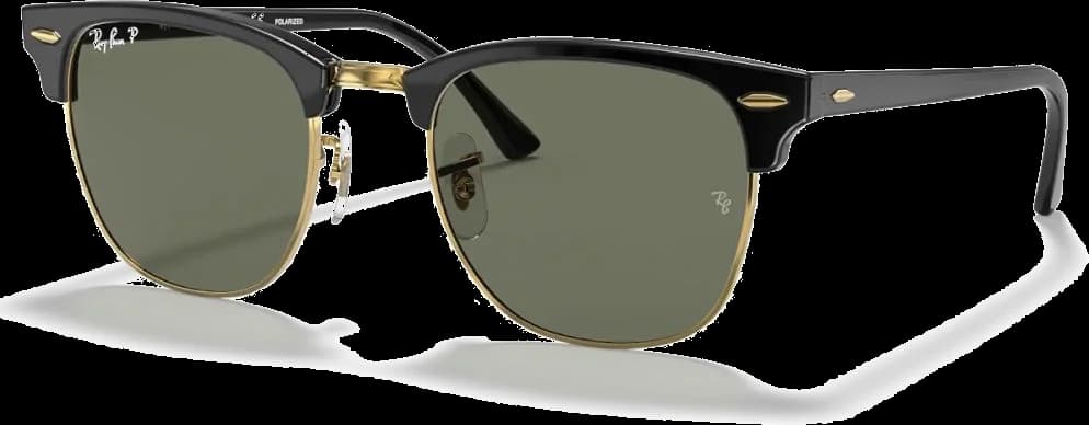Lunettes de soleil Ray-Ban Clubmaster RB3016 901/58 Noir Or polarisées - Unisexe
