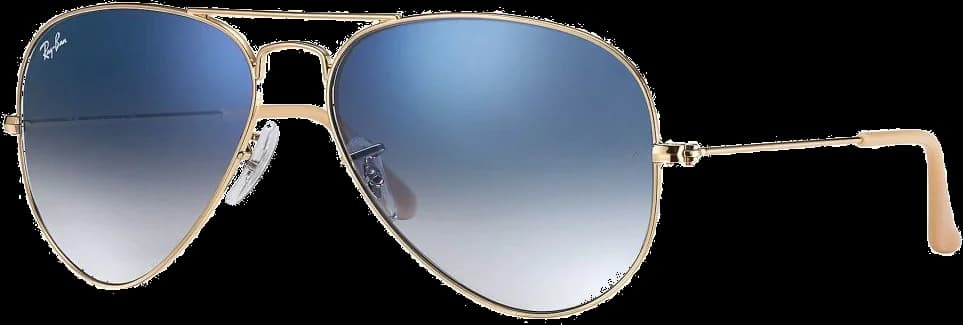 Lunettes de soleil Ray-Ban Aviator RB3025 001/3F - Monture or et verres bleu dégradé - Unisexe