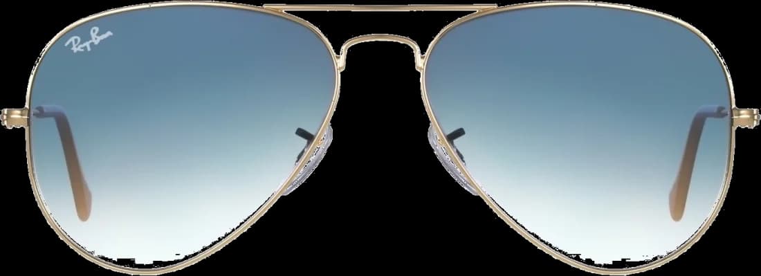 Lunettes de soleil Ray-Ban Aviator RB3025 001/3F - Monture or et verres bleu dégradé - Unisexe vue 2