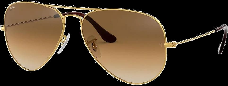 Lunettes de soleil Ray-Ban Aviator RB3025 001/51 - Monture or unisexe, verres dégradés marron vue 2