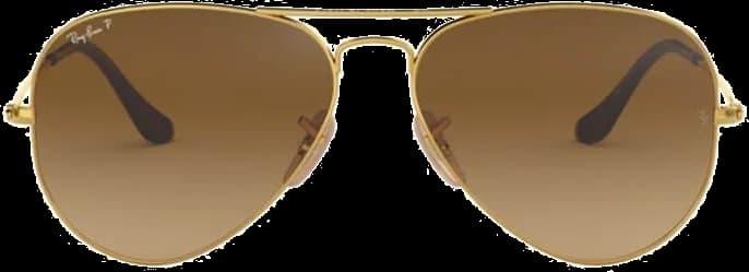 Lunettes de soleil Ray-Ban Aviator RB3025 001/57 - Monture or métal, verres polarisés marron vue 3