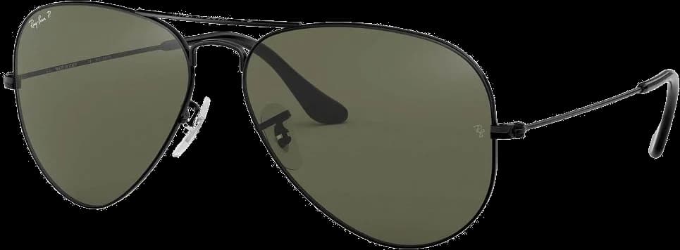 Lunettes de soleil Ray-Ban Aviator RB3025 002/58 - Monture métal gris, verres polarisés verts - Unisexe vue 2