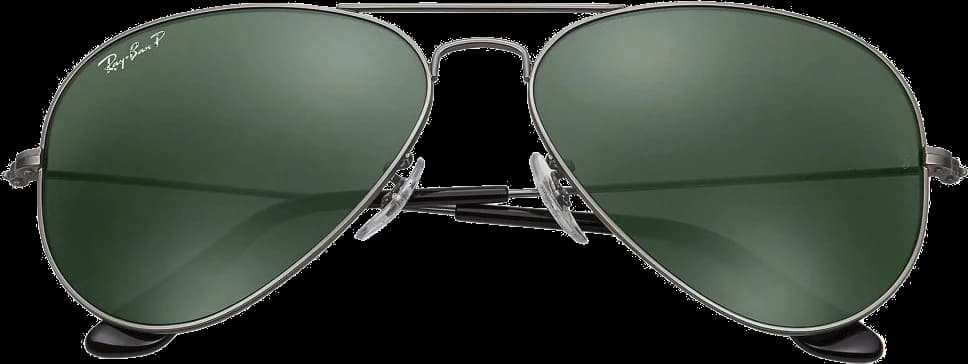 Lunettes de soleil Ray-Ban Aviator RB3025 004/58 - Monture métal argent - Verres polarisés verts - Unisexe vue 2