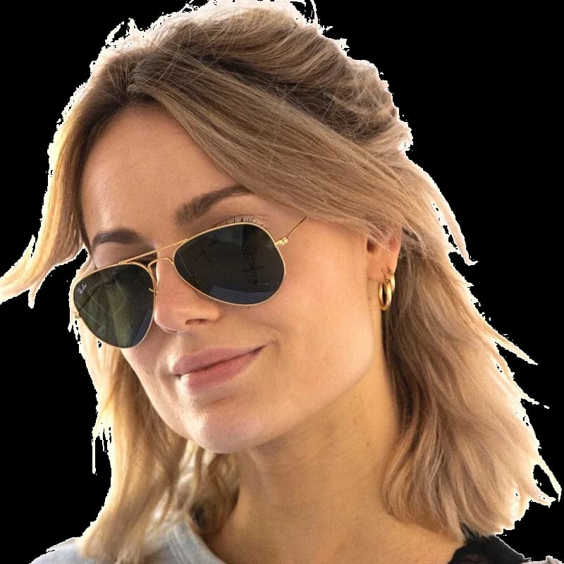 Lunettes de soleil Ray-Ban Aviator Large RB3025 W3234 - Monture or métal, verres verts - Unisexe vue 2