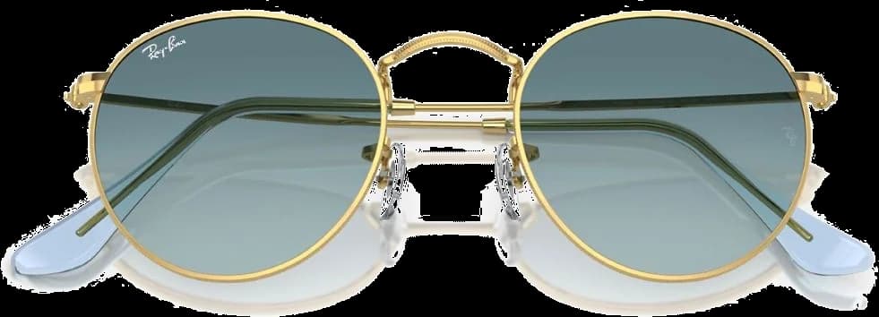 Lunettes de soleil Ray-Ban Round Metal RB3447 001/3M - Monture ronde or - Unisexe vue 2
