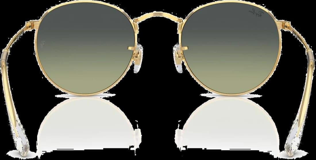 Lunettes de soleil Ray-Ban Round Metal RB3447 001/BH - Monture ronde or - Verres verts dégradé - Unisexe