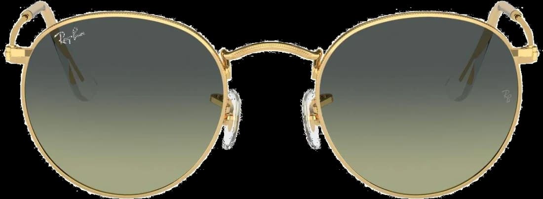 Lunettes de soleil Ray-Ban Round Metal RB3447 001/BH - Monture ronde or - Verres verts dégradé - Unisexe vue 3
