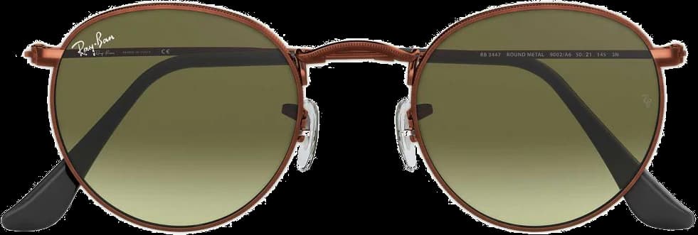 Lunettes de soleil Ray-Ban RB3447 9002/A6 - Monture ronde métal bronze - Unisexe vue 2