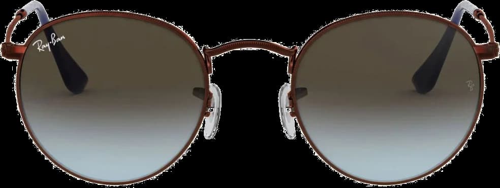 Lunettes de soleil Ray-Ban Round Metal RB3447 9003/96 - Monture bronze, verres verts dégradés - Unisexe vue 2