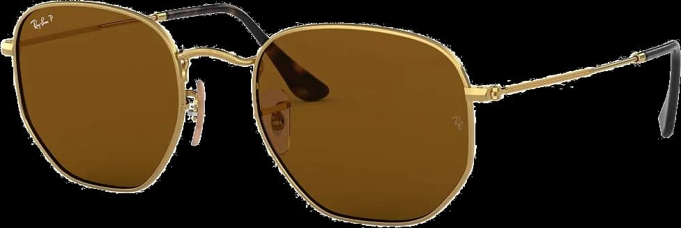 Lunettes de soleil Ray-Ban RB3548N 001/57 - Monture hexagonale métal noir, verres gris dégradé - Unisexe