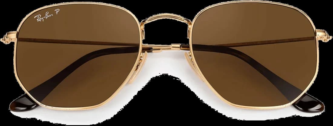 Lunettes de soleil Ray-Ban RB3548N 001/57 - Monture hexagonale métal noir, verres gris dégradé - Unisexe vue 2