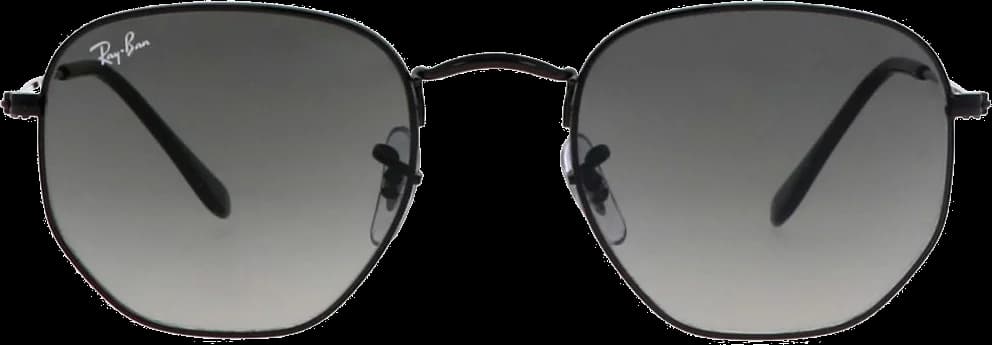 Lunettes de soleil Ray-Ban RB3548N 001/57 - Monture hexagonale métal noir, verres gris dégradé - Unisexe vue 3
