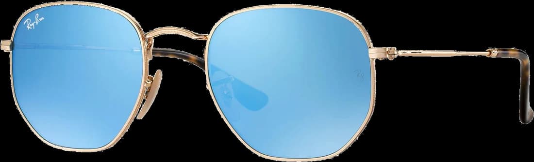 Lunettes de soleil Ray-Ban RB3548N 001/9O - Monture or unisexe, verres bleu miroir polarisés