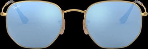 Lunettes de soleil Ray-Ban RB3548N 001/9O - Monture or unisexe, verres bleu miroir polarisés vue 2