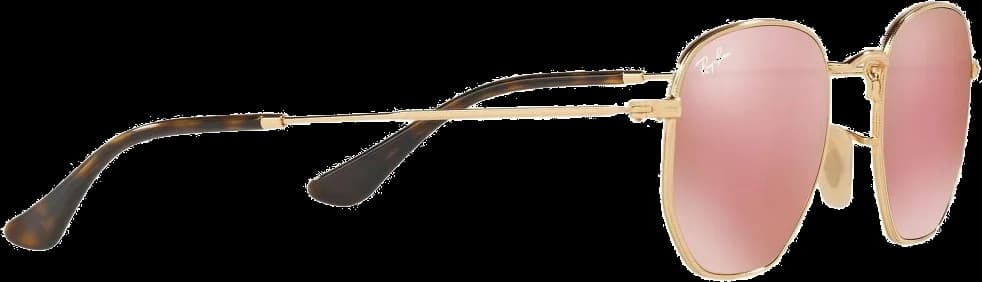 Lunettes de Soleil Ray-Ban RB3548N 001/Z2 - Monture Or Rosé & Verres Miroir Rose - Unisexe vue 2