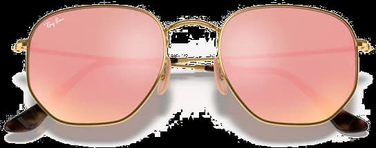 Lunettes de Soleil Ray-Ban RB3548N 001/Z2 - Monture Or Rosé & Verres Miroir Rose - Unisexe vue 3