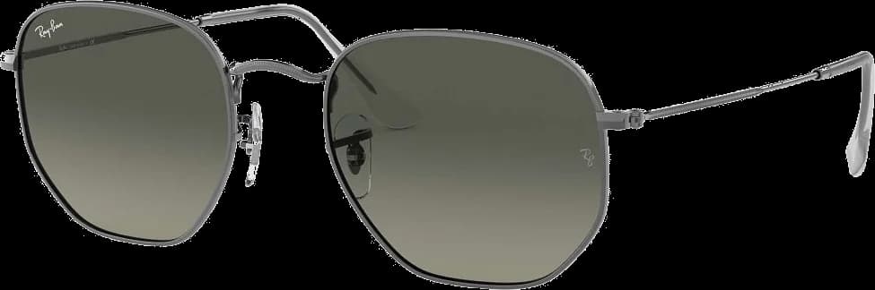 Lunettes de soleil Ray-Ban RB3548N 004/71 - Monture hexagonale métal gris - Unisexe