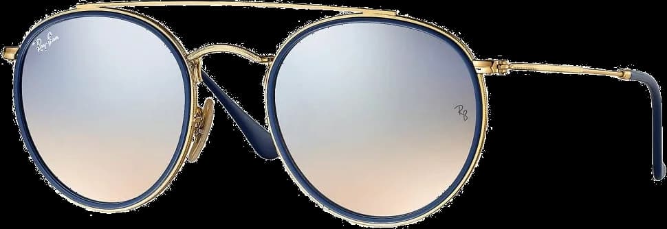 Lunettes de soleil Ray-Ban RB3647N 001/9U - Monture ronde Or unisexe vue 2