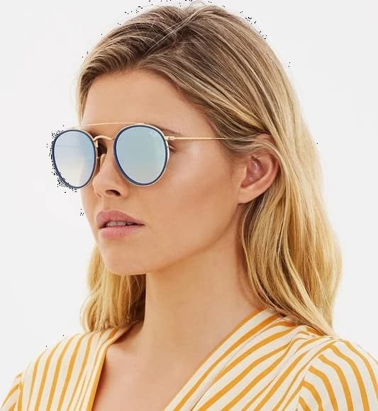 Lunettes de soleil Ray-Ban RB3647N 001/9U - Monture ronde Or unisexe vue 3